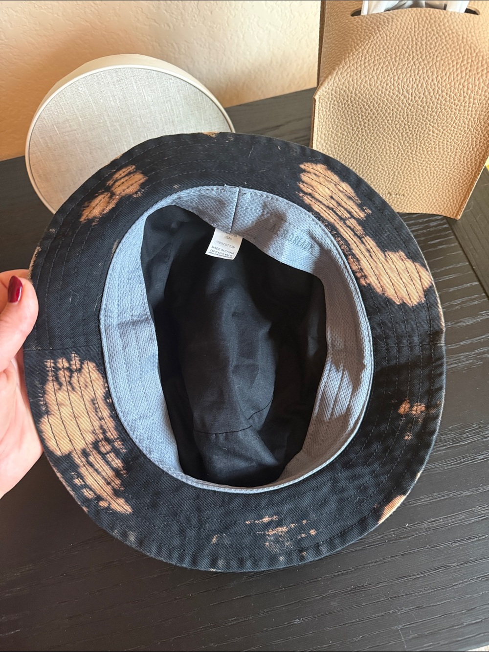 adidas Tie-Dye Bucket Hat — Black & Tan Swirl - Picture 4 of 4